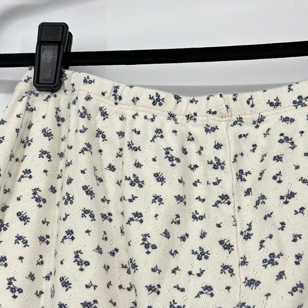 Brandy Melville Floral Low Rise Flare Pajama Lounge Pointelle Pants Coquette S - Picture 4 of 7